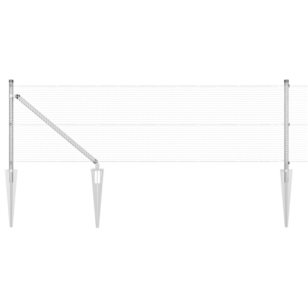 vidaXL Zaunpfosten Silber 100 x 0,5 m (16 x 16 mm Maschen) Stahl