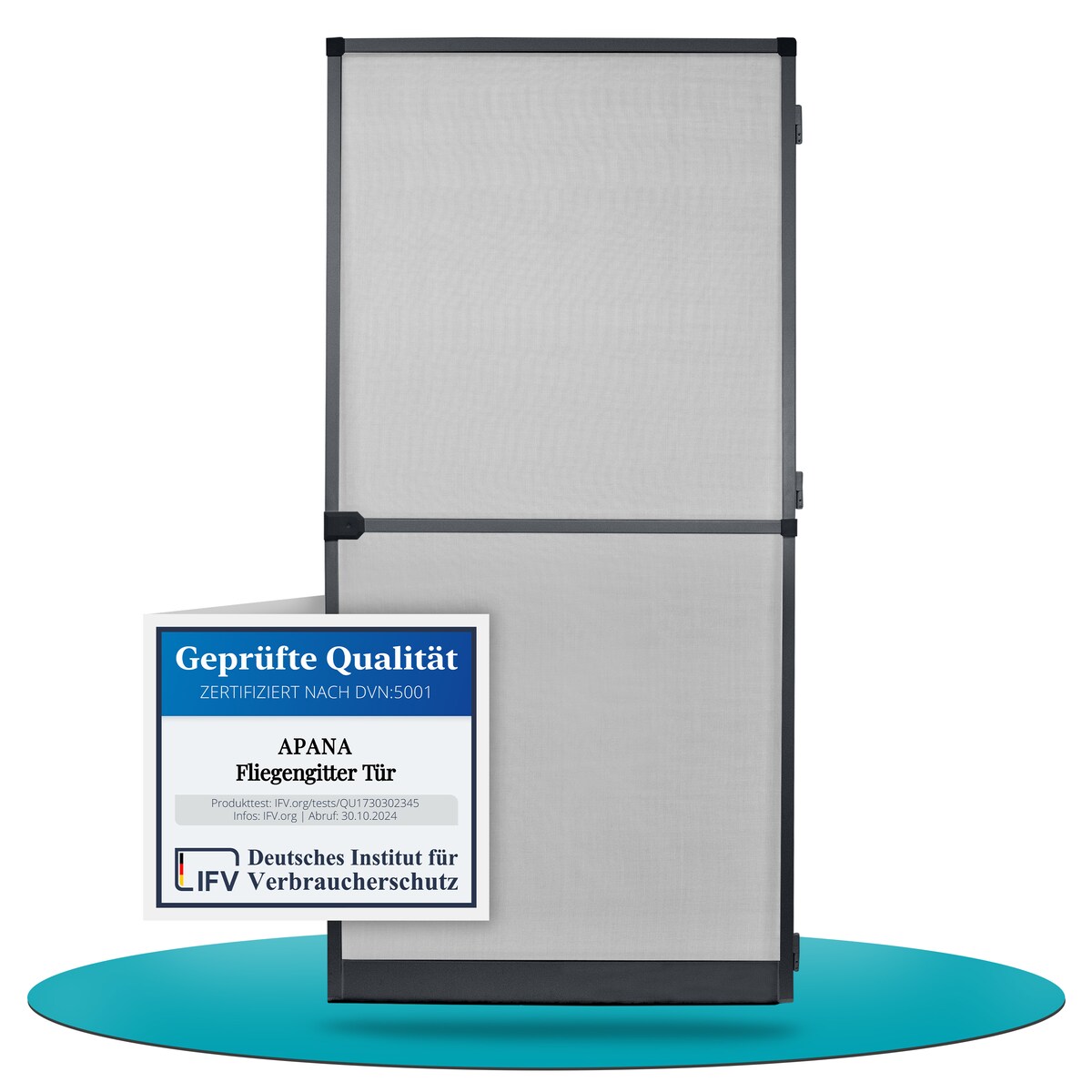 APANA Fliegengitter Insektenschutz Tür Alurahmen auf Maß Mückengitter Balkontür,Farbe:anthrazit (RAL7016),Größe (Breite x Höhe):100 x 210 cm