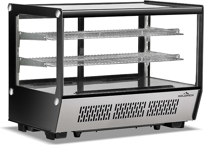 Positive Theken-Kühlvitrine Schwarz 160 Liter PREMIUM - GOLDINOX