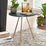 thumbnail of Beistelltisch Echter Marmor Grün 38x38x44cm Anstelltisch Metall Gold, Kleiner Dreibein Sofatisch Rund, Wohnzimmertisch Couch Modern, Couchtisch