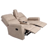 thumbnail of Fauteuil cinéma 2 places HWC-K17, Fauteuil relax Fauteuil TV Canapé, suspension Nosag Porte-boissons Compartiment ~ Tissu/Textile beige