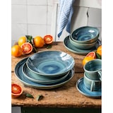 thumbnail of Gipfelstück Teller flach 28 cm 4er Set BLAU/GRÜN, postsicher, Serie TIEFER SEE
