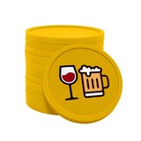 thumbnail of CombiCraft Kunststoff Wertmarken Chips Bier- und Weinglas in Gelb- 100 Stück - Ø29 mm