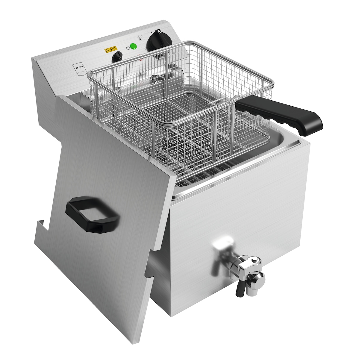 METRO PROFESSIONAL Freidora GDF1010, acero inoxidable, 52 x 33.7 x 37.5 cm, 8.1 kW, 10 L