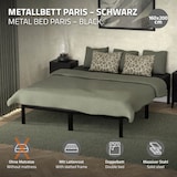 thumbnail of ML-Design Metallbett 160x200 cm Schwarz | Stahlrahmen mit Lattenrost, robustes Doppelbett, Ehebett, Jugendbett, Gästebett