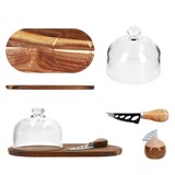 thumbnail of 3tlg Set Brie Käsebrett mit Glas-Glocke & Messer – 278001200