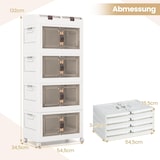 thumbnail of COSTWAY 210L Stapelboxen Klappbare Aufbewahrungsbox mit Deckel, Rädern & Türen, Stapelbare Kunststoffbox, Plastik Aufbewahrungsbehälter