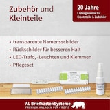 thumbnail of AL Briefkastensysteme 8 Fächer Premium Stand Briefkasten Anlage in RAL 7016 Anthrazit Grau, Post A4, robust, wetterfest, Artikelnummer 331P8S4KSRP7016