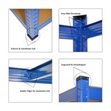 thumbnail of PROREGAL Mega Deal | 4x Schwerlastregal TAURUS | HxBxT 180x120x60 cm | Fachlast 175kg | Blau | Stecksystem Lagerregal Regalsystem 4 Stk.