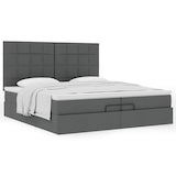 thumbnail of vidaXL Ottoman-Bett mit Matratzen Dunkelgrau 200x200 cm Stoff