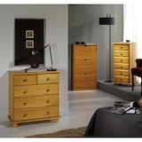 thumbnail of Cómoda de 5 gavetas, pinho maciço, Moblit, série Canet, medidas: (81x78x39) cm (altura-largura-profundidade), cor mel