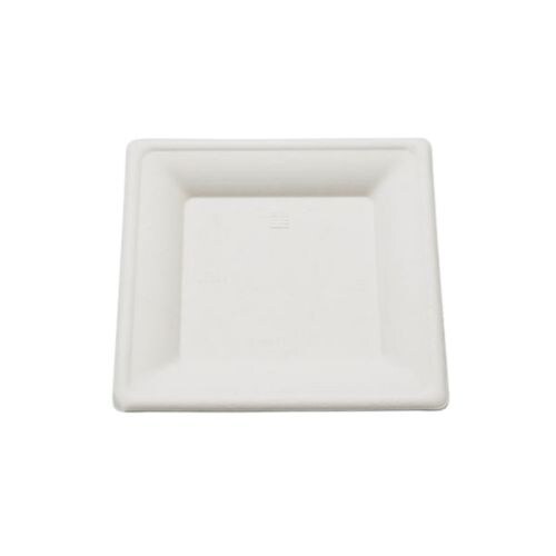 Assiettes de pulpe carrées 20 x 20 cm - blanc (1000 unités)