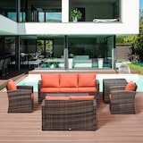 thumbnail of Outsunny Mobili da Giardino 6 Pezzi in Rattan Divani Poltrone Tavoli