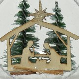 thumbnail of 1 Weihnachtskugeln 8cm Kunststoff Weihnachtskrippe Christbaumkugeln klar weiß