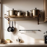 thumbnail of Intirilife Edelstahl Küche Hängeleiste zum bohren mit 5 Haken in Schwarz - 35.5 x 6.3 x 2.1 cm - Küchen Reling Hakenleiste Küchenstange Wandhalterung