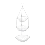 thumbnail of Relaxdays Hängekorb 3 Etagen, hängende Obstkörbe, 3er Etagere für die Decke, Obst, platzsparend in Küche, Stahl, silber