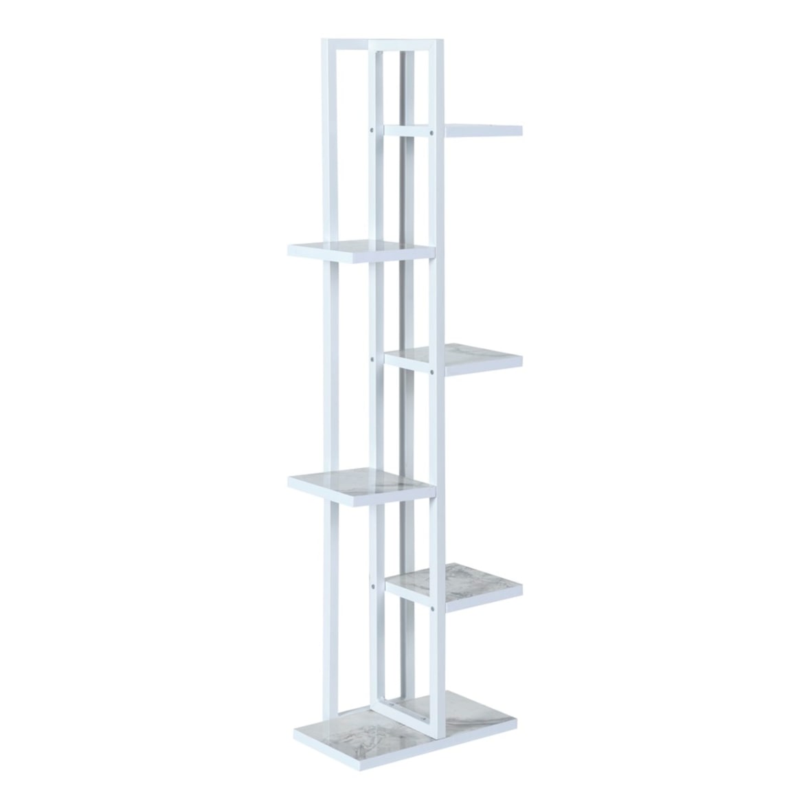 Helloshop26 - 5-stufiger Pflanzenständer 120 x 34 x 21 cm weißer Marmor / Weiß 03_0007699