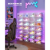 thumbnail of Schoenendozen set van 6 kunststof schoenenopbergers met deur stapelbaar 33 x 285 x 192 cm tot maat 46 wit transparant 12_0004460