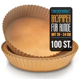 thumbnail of Arendo Backpapier rund für Heißluftfritteuse 4,7–7,5 L, 100 St., 20 x 4,5 cm, antihaft, ungebleicht, wasser- & ölbeständig