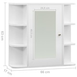 thumbnail of Helloshop26 - Badezimmerspiegelschrank 66 x 17 x 63 cm weißes MDF 02_0006718