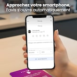 thumbnail of Plaque avis Google NFC connectée avec QR code Viewup - 10x10cm - Acrylique rigide - Rose