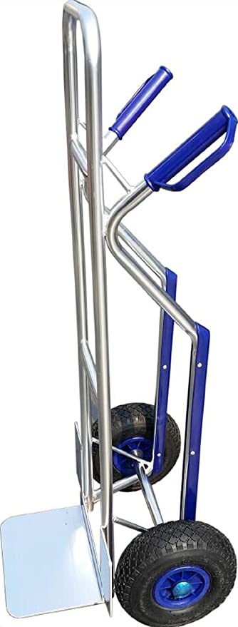 Garden Friend Carrello trasporto pacchi In alluminio, ruote pneumatiche, Portata massima 150 kg Grigio metallizzato