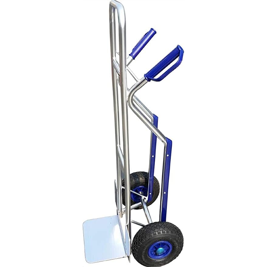 Garden Friend Carrello trasporto pacchi In alluminio, ruote pneumatiche, Portata massima 150 kg Grigio metallizzato