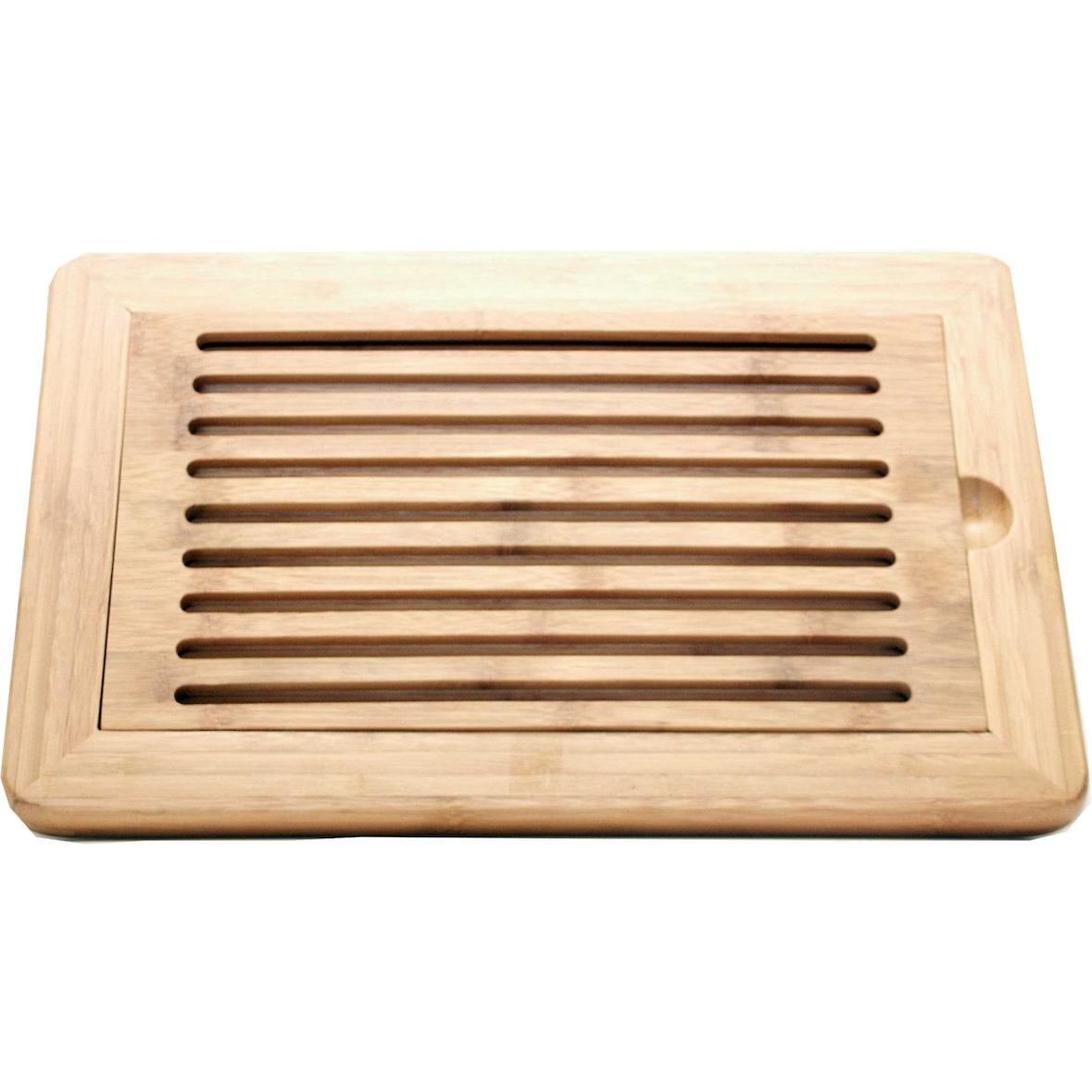 INALSA Tabla cortar pan de bambú  con recogemigas 25x38x2