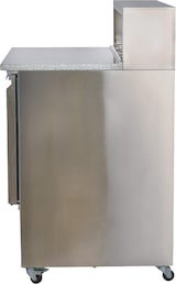 thumbnail of Cleiton® Saladette und Pizzatisch 3 Türen 136x70 cm für 8 GN 1/6 Behälter mit Marmorplatte und Stahlhaube | Kühltisch von Pizzen und Salaten
