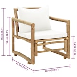 thumbnail of vidaXL Gartenstühle 2 Stk. mit Polstern und Kissen Bambus