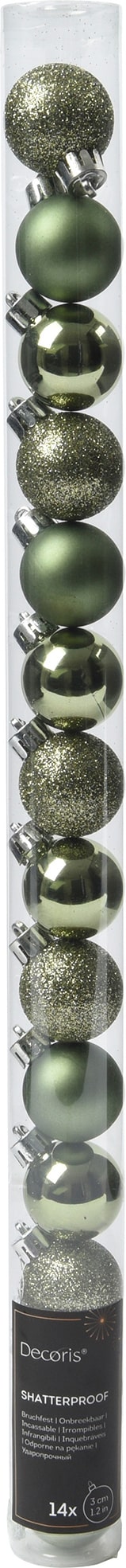 14 Weihnachtskugeln Kunststoff 3cm klein & bruchsicher Christbaumkugeln Weihnachtsbaumkugeln Christbaumschmuck Weihnachtsbaumschmuck Uni Rosmarin