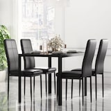 thumbnail of Conjunto de comedor de mesa y 4 sillas 5 piezas juego de muebles de cocina mesa rectangular de vidrio templado y sillas tapizadas en PU negro