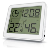thumbnail of BEARWARE - Thermometer Hygrometer - Temperatur und Luftfeuchtigkeit - Uhrzeit - gut ablesbare LCD-Anzeige - Magnethalter, Aufhängeöse und Standfuß