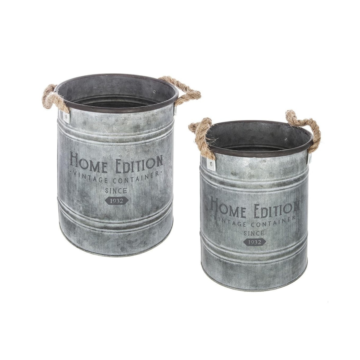 Atmosphera - Conjunto de 2 vasos de zinco máx. D22,5 cm