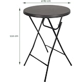 thumbnail of BRASQ Statafel Zwart Set van 6 ø80 x 110 cm - Bartafel - Vouwtafel - Inklapbaar van kunststof en metaal voor binnen en buiten