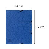 thumbnail of Exacompta  Cod. 55402E - Cartella 3 lembi stampata con elastici in cartoncino lustré 355 g/mq - 24x32cm blu - Confezione da  25 pz.