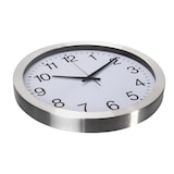 thumbnail of Relógio de parede, redondo, analógico, 40 cm, hora radiopilótica (DCF), alumínio, prata