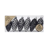 thumbnail of 6 Zapfen Christbaumschmuck Kunststoff Weihnachtskugeln Anhänger Schwarz Mix