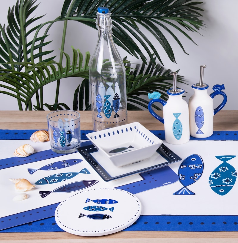 Excelsa set 6 bicchieri Ocean vetro 7,5x7,5x8,5 cm blu | METRO