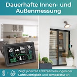 thumbnail of KLAMER Wetterstation Funk mit Außensensor, Digitale Funkwetterstation, Temperaturwarnung, Raumthermometer innen und außen, Wecker, Barometer, RCC Fun…