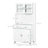 thumbnail of Aparador auxiliar de Cocina Buffet Armario con Cajón Estantes Ajustables Blanco