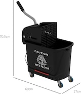 thumbnail of Wischwagen Putzeimer 60x27x71 cm 20 Liter mit Mopp Presse 2 Kammern und 4 Rollen Schwarz, robuste Kunststoffkonstruktion für effiziente Reinigung