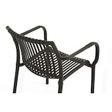 thumbnail of Set van 4 tuinstoelen met armleuningen, van polypropyleen, antislipvoetjes, stabiel, stapelbaar, voor tuin, bar, restaurant – Olimpia/Zwart