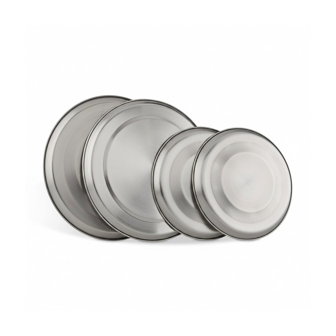 Relaxdays Herdabdeckplatten Edelstahl 4er Set, Herdplatten Abdeckung bis 20 cm Durchmesser Elektroherd Abdeckung, silber