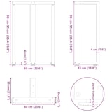 thumbnail of Helloshop26 - Juego de 2 patas ajustables para mesa de bar en forma de T 60 x 35 x 90 cm diseño moderno acero blanco 02_0057346