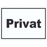 thumbnail of Privat Schild schwarz-weiß A2 Rückseite selbstklebend