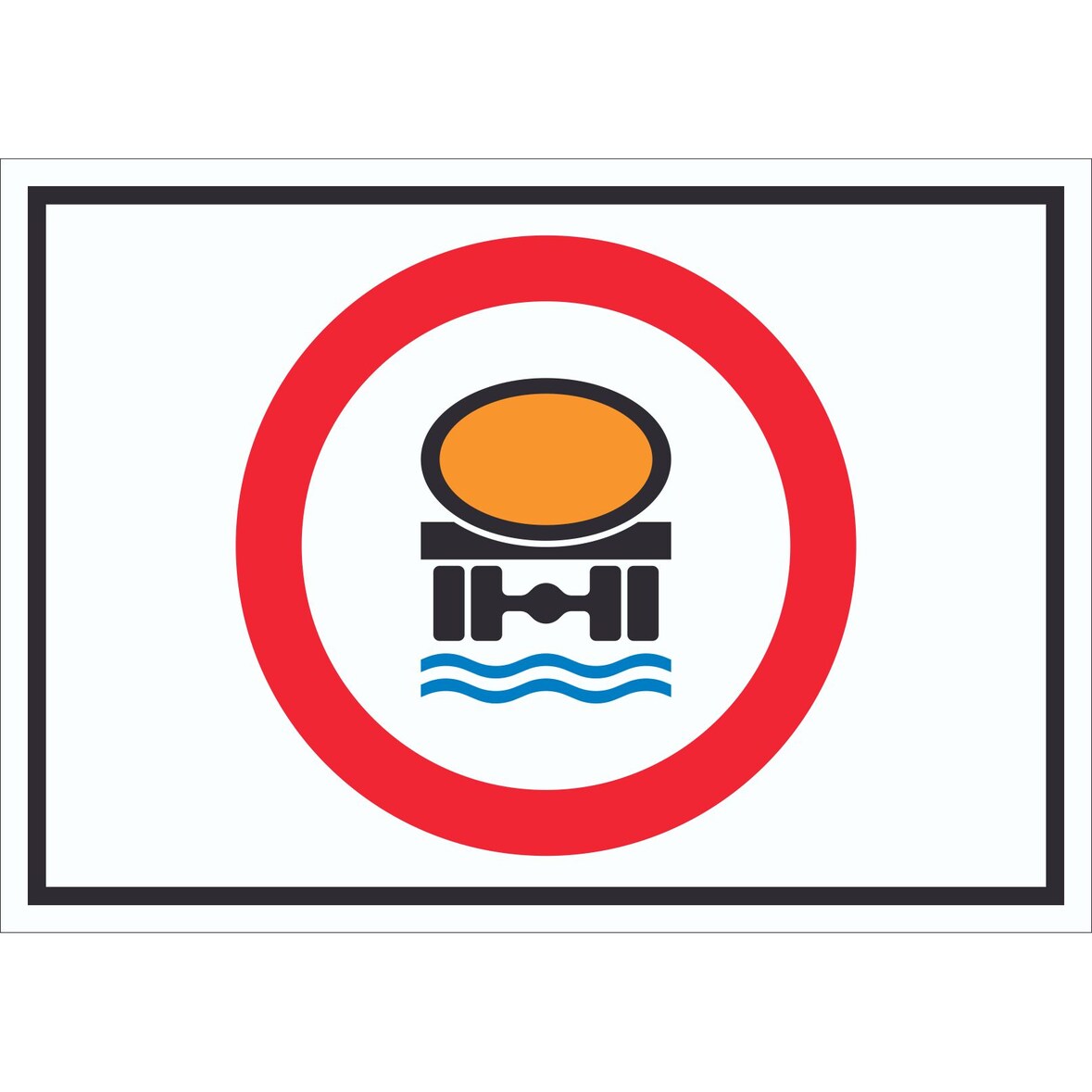 Verbot Kfz mit wassergefährdener Ladung Symbol Schild A5 Rückseite selbstklebend