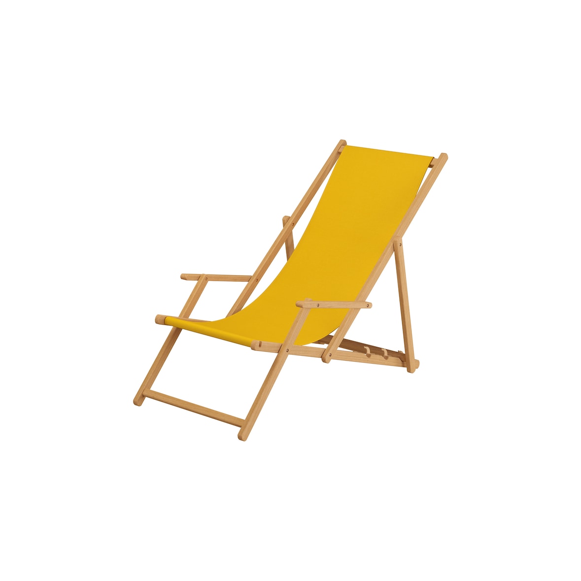 Liegestuhl Gartenliege gelb Sonnenliege Strandliege Holz Deckchair Gartenmöbel Buche 10-302 N