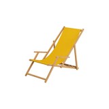 thumbnail of Liegestuhl Gartenliege gelb Sonnenliege Strandliege Holz Deckchair Gartenmöbel Buche 10-302 N