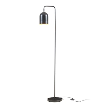 Helloshop26 - Luminária de chão de estilo atemporal design elegante para sala de estar quarto e escritório em metal 159 cm preta 03_0009526
